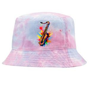 Colorful Saxophone Tie-Dyed Bucket Hat