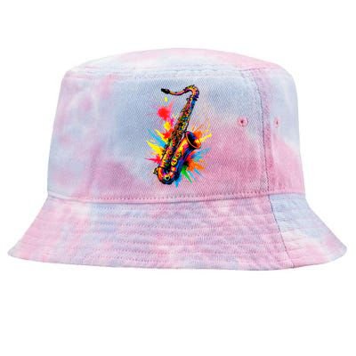 Colorful Saxophone Tie-Dyed Bucket Hat