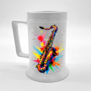 Colorful Saxophone Beer Stein