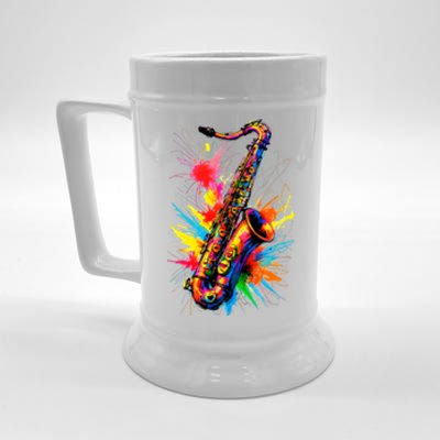 Colorful Saxophone Beer Stein