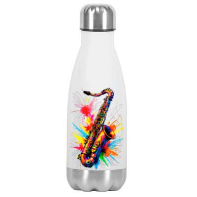 Colorful Saxophone Stainless Steel Insulated Water Bottle