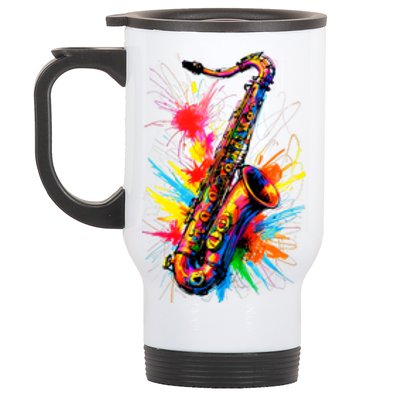 Colorful Saxophone Stainless Steel Travel Mug