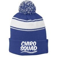 Chiro Squad Chiropractic Funny Chiropractor Novelty Humor Cool Gift Stripe Pom Pom Beanie