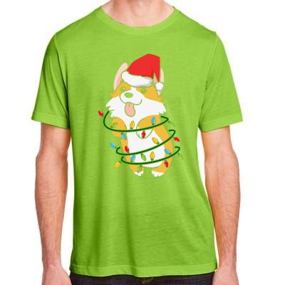 Corgi Santa Christmas Tree Lights Xmas Boys Corgmas Dog Adult ChromaSoft Performance T-Shirt