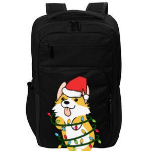 Corgi Santa Christmas Tree Lights Xmas Boys Corgmas Dog Impact Tech Backpack