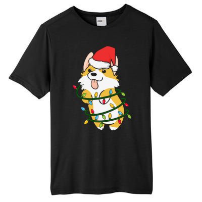 Corgi Santa Christmas Tree Lights Xmas Boys Corgmas Dog Tall Fusion ChromaSoft Performance T-Shirt