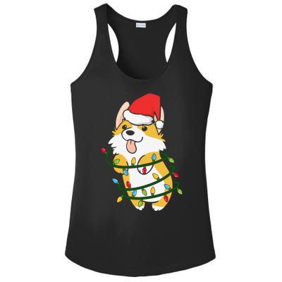 Corgi Santa Christmas Tree Lights Xmas Boys Corgmas Dog Ladies PosiCharge Competitor Racerback Tank