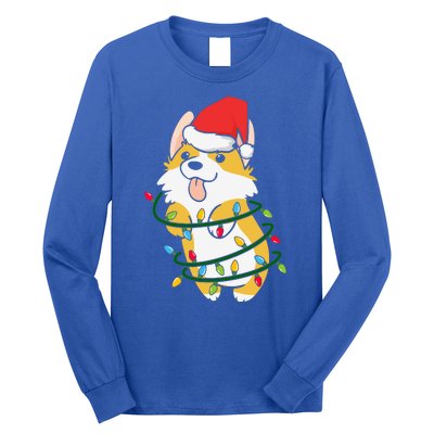 Corgi Santa Christmas Tree Lights Xmas Boys Corgmas Dog Long Sleeve Shirt