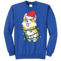 Corgi Santa Christmas Tree Lights Xmas Boys Corgmas Dog Sweatshirt