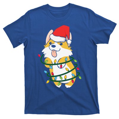 Corgi Santa Christmas Tree Lights Xmas Boys Corgmas Dog T-Shirt