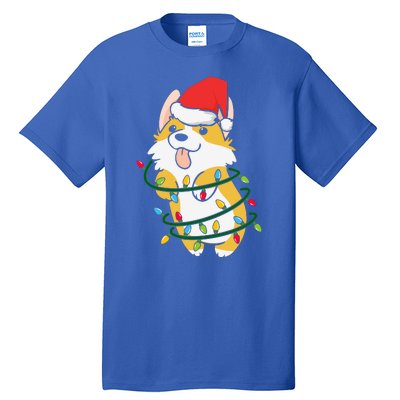 Corgi Santa Christmas Tree Lights Xmas Boys Corgmas Dog Tall T-Shirt