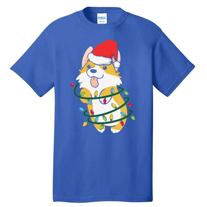 Corgi Santa Christmas Tree Lights Xmas Boys Corgmas Dog Tall T-Shirt