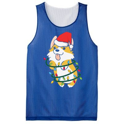 Corgi Santa Christmas Tree Lights Xmas Boys Corgmas Dog Mesh Reversible Basketball Jersey Tank