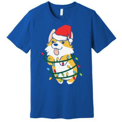 Corgi Santa Christmas Tree Lights Xmas Boys Corgmas Dog Premium T-Shirt