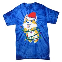 Corgi Santa Christmas Tree Lights Xmas Boys Corgmas Dog Tie-Dye T-Shirt