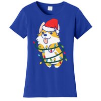 Corgi Santa Christmas Tree Lights Xmas Boys Corgmas Dog Women's T-Shirt