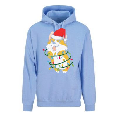 Corgi Santa Christmas Tree Lights Xmas Boys Corgmas Dog Unisex Surf Hoodie