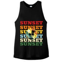 Cool Summer Casual Graphic Tee Retro Summer Ladies PosiCharge Tri-Blend Wicking Tank