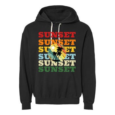 Cool Summer Casual Graphic Tee Retro Summer Garment-Dyed Fleece Hoodie
