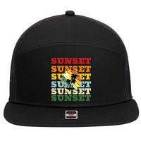 Cool Summer Casual Graphic Tee Retro Summer 7 Panel Mesh Trucker Snapback Hat