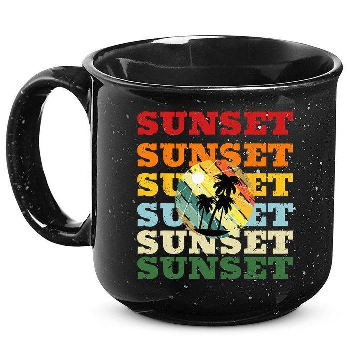 Cool Summer Casual Graphic Tee Retro Summer 15oz Campfire Ceramic Mug