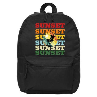 Cool Summer Casual Graphic Tee Retro Summer 16 in Basic Backpack