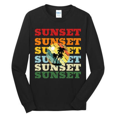 Cool Summer Casual Graphic Tee Retro Summer Tall Long Sleeve T-Shirt
