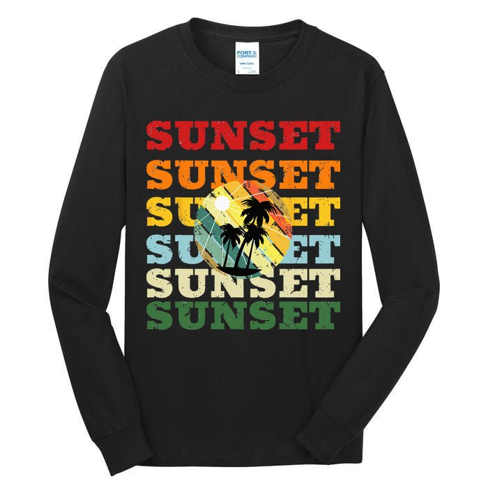 Cool Summer Casual Graphic Tee Retro Summer Tall Long Sleeve T-Shirt