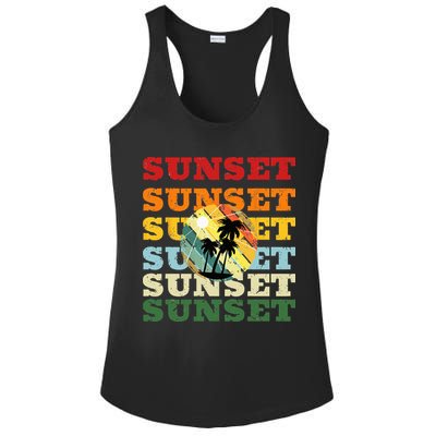 Cool Summer Casual Graphic Tee Retro Summer Ladies PosiCharge Competitor Racerback Tank