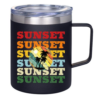 Cool Summer Casual Graphic Tee Retro Summer 12oz Stainless Steel Coffee Mug