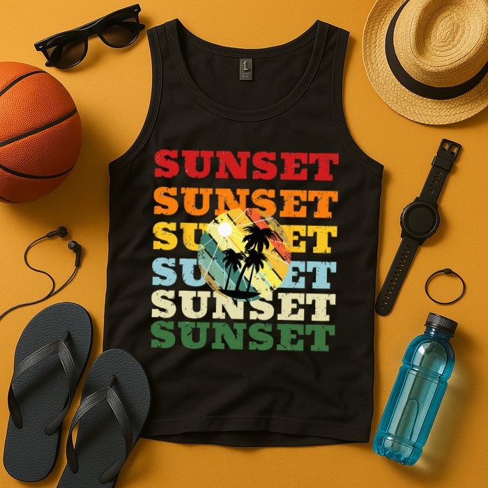 Cool Summer Casual Graphic Tee Retro Summer Tank Top