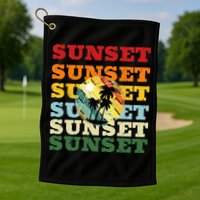 Cool Summer Casual Graphic Tee Retro Summer Golf Towel