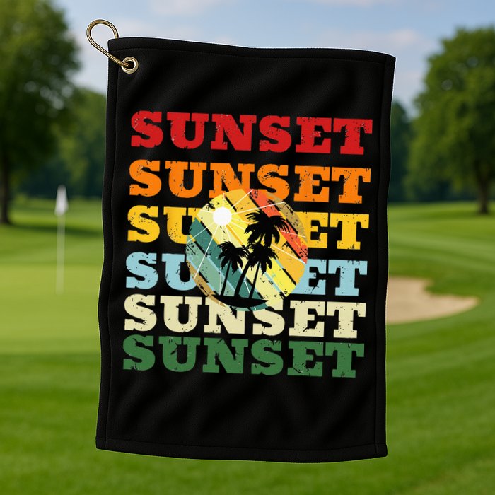 Cool Summer Casual Graphic Tee Retro Summer Golf Towel
