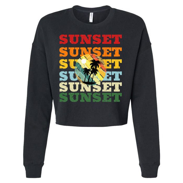Cool Summer Casual Graphic Tee Retro Summer Cropped Pullover Crew