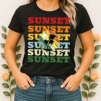 Cool Summer Casual Graphic Tee Retro Summer Womens T-Shirt
