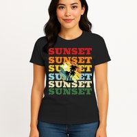 Cool Summer Casual Graphic Tee Retro Summer Womens T-Shirt