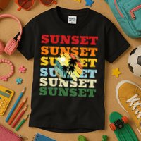 Cool Summer Casual Graphic Tee Retro Summer Kids T-Shirt
