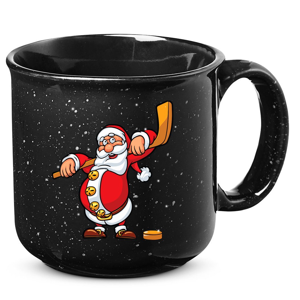 Christmas Santa Claus Ice Hockey Gifts Boys Teens 15oz Campfire Ceramic Mug