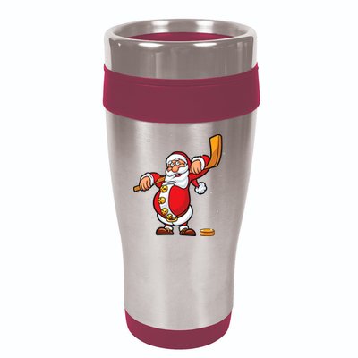 Christmas Santa Claus Ice Hockey Gifts Boys Teens 16oz Travel Tumbler