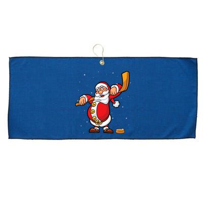 Christmas Santa Claus Ice Hockey Gifts Boys Teens Large Microfiber Waffle Golf Towel