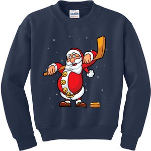 Christmas Santa Claus Ice Hockey Gifts Boys Teens Kids Sweatshirt