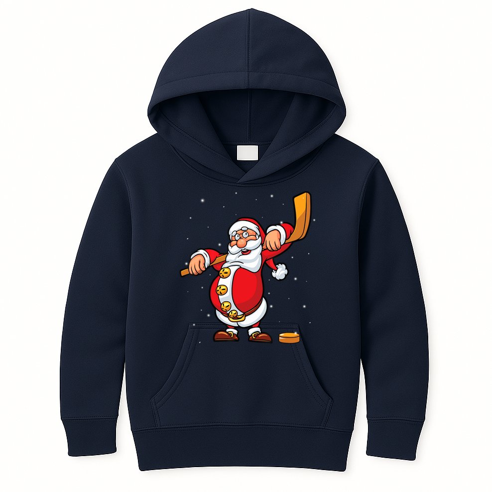 Christmas Santa Claus Ice Hockey Gifts Boys Teens Kids Hoodie