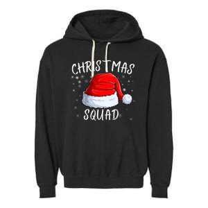 Christmas Squad Christmas Pajama Party Family Group Matching Garment-Dyed Fleece Hoodie