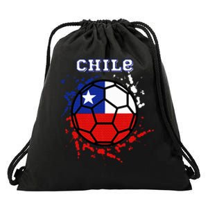 Chile Soccer Chilean Flag Futbol Fan Jersey Drawstring Bag