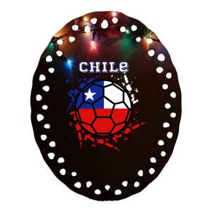 Chile Soccer Chilean Flag Futbol Fan Jersey Ceramic Oval Ornament