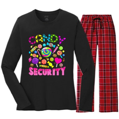 Candy Security Candyland Costume Teens Adult Women's Long Sleeve Flannel Pajama Set 