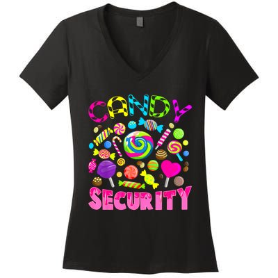 Candy Security Candyland Costume Teens Adult Women's V-Neck T-Shirt