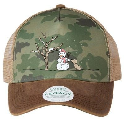 Christmas Snowman Cute Dog Xmas Holiday Minimalist Legacy Tie Dye Trucker Hat