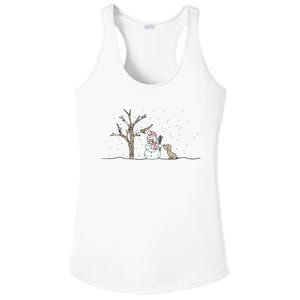 Christmas Snowman Cute Dog Xmas Holiday Minimalist Ladies PosiCharge Competitor Racerback Tank