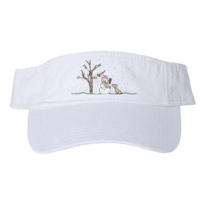 Christmas Snowman Cute Dog Xmas Holiday Minimalist Valucap Bio-Washed Visor